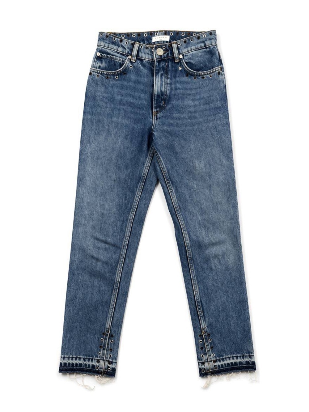 Sandro Paris Jeans FR 34
Grommet Eyelet Raw Hem Light
Wash Designer Denim